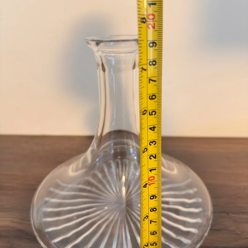 Atlantis Full Lead Crystal Ship's Decanter Portugal Vintage Ball Stopper Barware
